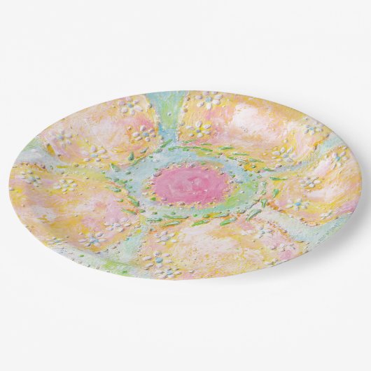 "Eos" Pink Floral Paper Teller (Schrägansicht)