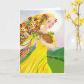 Eostre Grußkarte Karte (Gelbe Blume)