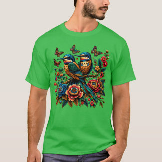 Eotische Vogelfreunde und Freunde des Blütens T-Shirt