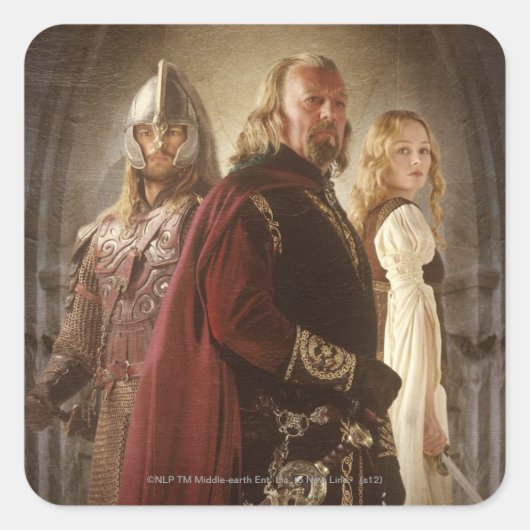 Eowyn and Theoden Quadratischer Aufkleber (Vorderseite)