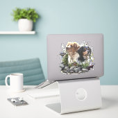 Epagneul Breton, Bretagne Spaniel Aufkleber (Laptop auf Schreibtisch)