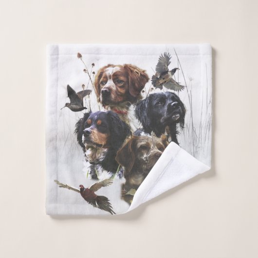 Epagneul Breton, Bretagne Spaniel Badhandtuch Set (Waschlappen)