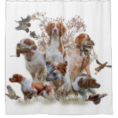 Epagneul Breton, Bretagne Spaniel Duschvorhang (Vorderseite)