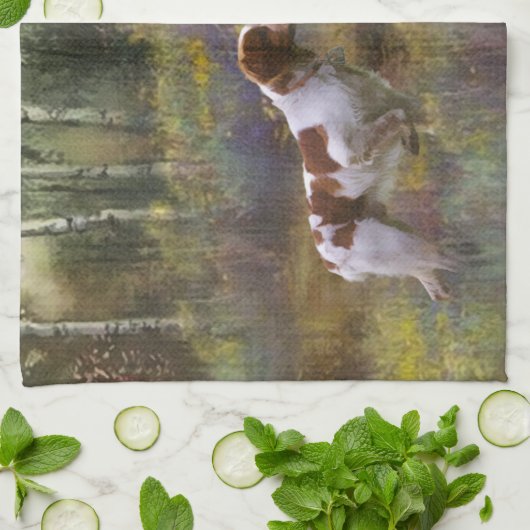 Epagneul Breton, Bretagne Spaniel Geschirrtuch (Gefaltet)