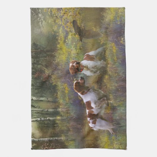 Epagneul Breton, Bretagne Spaniel Geschirrtuch (Vertikal)