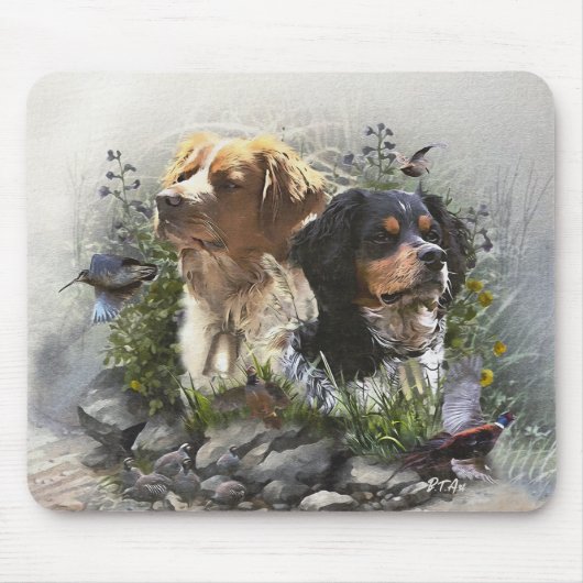 Epagneul Breton, Bretagne Spaniel Mousepad (Vorne)