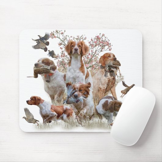 Epagneul Breton, Bretagne Spaniel Mousepad (Mit Mouse)