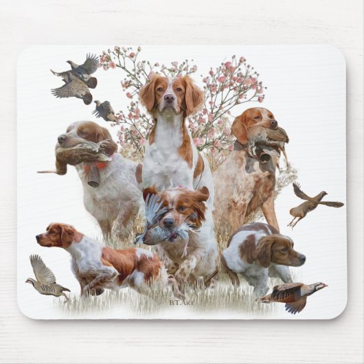 Epagneul Breton, Bretagne Spaniel Mousepad (Vorne)