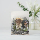 Epagneul Breton, Bretagne Spaniel Postkarte (Stehend Vorderseite)