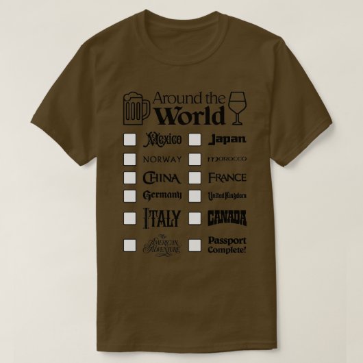 Epcot Drink rund um die Welt Schwarzer Text Mexiko T-Shirt (Design vorne)