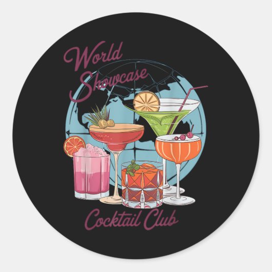 Epcot Drink World Showcase Schwanz Club Drink T Runder Aufkleber (Vorderseite)
