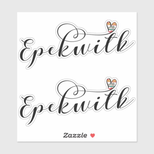 Epekwitk Flag Heart, Prince Edward Island, Kanada Aufkleber (Blatt)