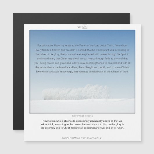 Epheisans 3:14-21 GOD'S PROMISES SCRIPIX Magnet (Vorne/Hinten)