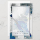 Ephemer - Blau u. Grau Briefpapier (Vorne/Hinten)