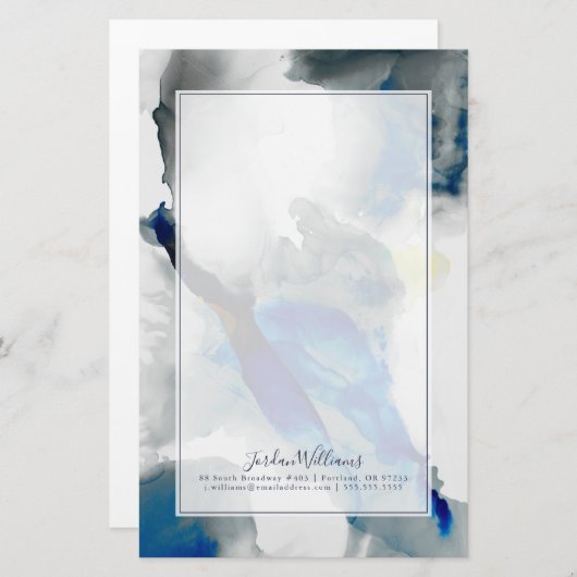 Ephemer - Blau u. Grau Briefpapier (Vorne/Hinten)