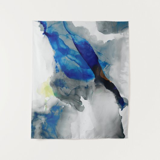 Ephemer - Blau u. Grau Wandteppich (Vorderseite)