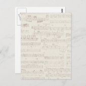 ephemera16 LIGHT GRAY MUSIC BARS NOTES BACKGRUNDS Postkarte (Vorne/Hinten)