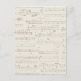ephemera16 LIGHT GRAY MUSIC BARS NOTES BACKGRUNDS Postkarte