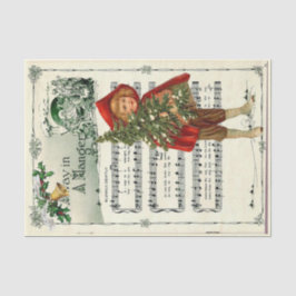 Ephemera Away in einem Manger Christmas Carol Deco Seidenpapier