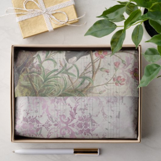 Ephemera Birds and Music Seidenpapier (Geschenk)