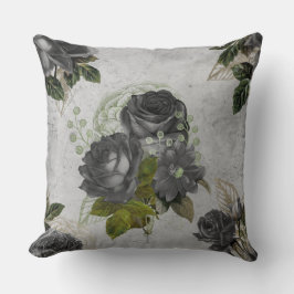 Ephemera Black & Green Kissen