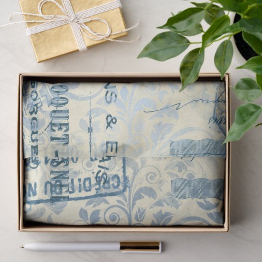 Ephemera Blue Paper Series Design 14 Seidenpapier (Geschenk)