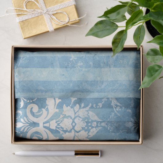 Ephemera Blue Paper Series Design 5 Seidenpapier (Geschenk)