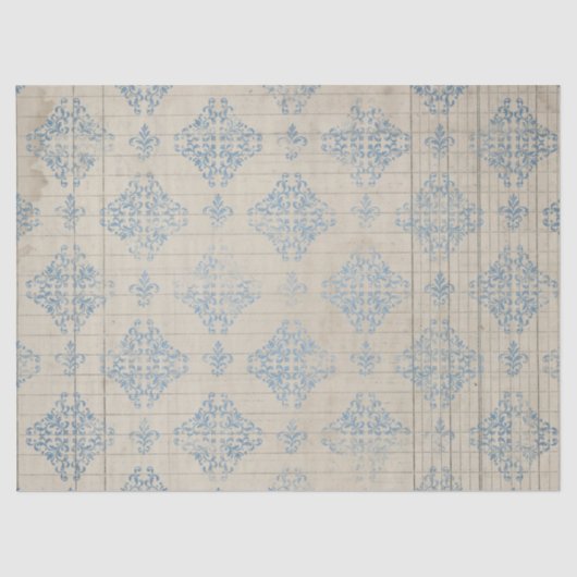 Ephemera Blue Paper Series Design 8 Seidenpapier (Vorderseite)