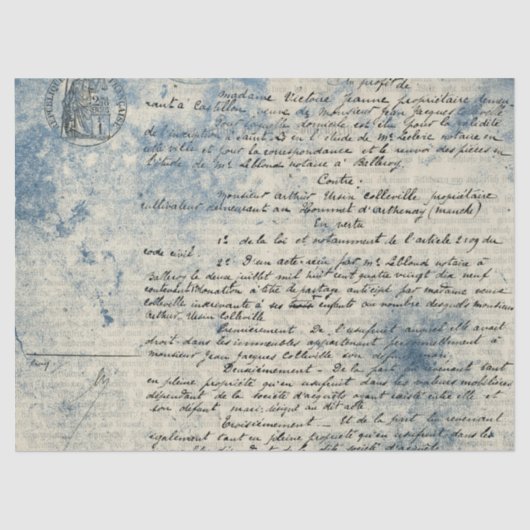 Ephemera Blue Paper Series Design 9 Seidenpapier (Vorderseite)