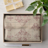 Ephemera Burgundy Paper Series Design 12 Seidenpapier (Geschenk)