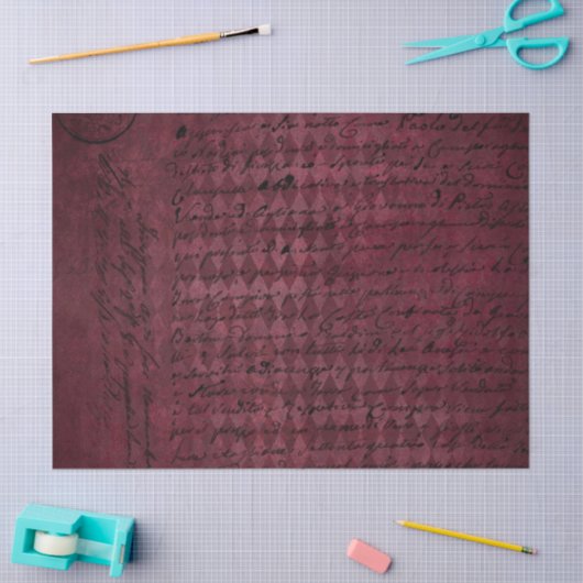 Ephemera Burgundy Paper Series Design 7 Seidenpapier (Basteln)