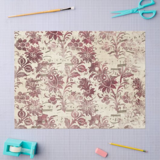 Ephemera Burgundy Paper Series Design 8 Seidenpapier (Basteln)