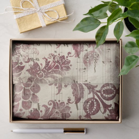 Ephemera Burgundy Paper Series Design 8 Seidenpapier (Geschenk)