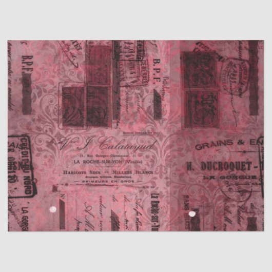 Ephemera Burgundy Paper Series Design 9 Seidenpapier (Vorderseite)