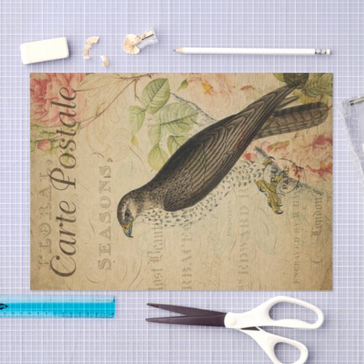 Ephemera Buzzard Bird of Prey Decoupage Seidenpapier (Handwerk)