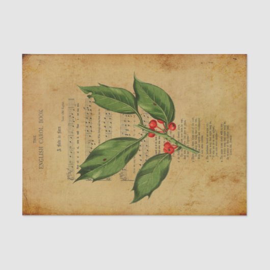 Ephemera Christlich Song A Babe ist Geborene Decou Seidenpapier (Vorderseite)