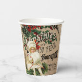 Ephemera Christmas New Year Souvenir Poster Pappbecher (Rückseite)