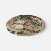Ephemera Christmas New Year Souvenir Poster Pappteller (Schrägansicht)