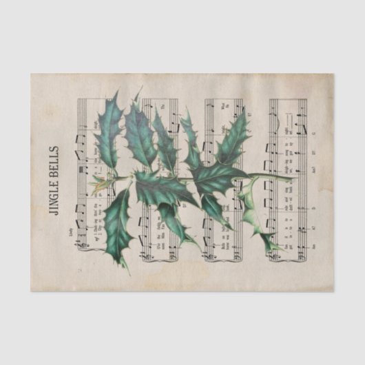 Ephemera Christmas Song Jingle Bell Decoupage Seidenpapier (Vorderseite)