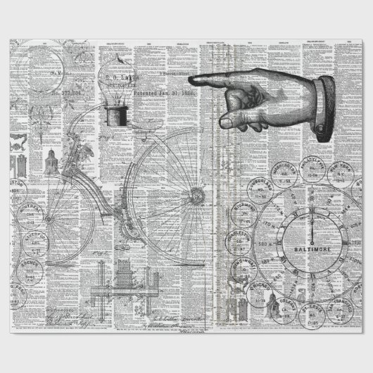 Ephemera Collage Geschenkpapier (Flach)