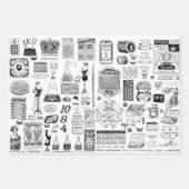 Ephemera Collage Papierblätter für Entcoupage Geschenkpapier Set (Vorderseite)