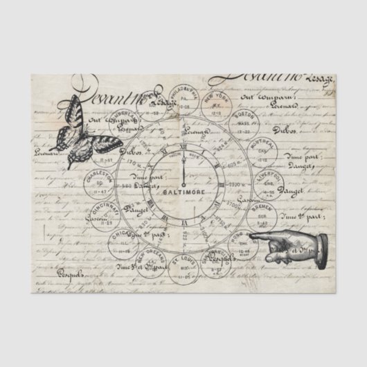 Ephemera-Collage Seidenpapier (Vorderseite)