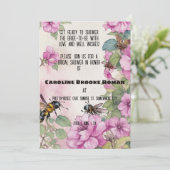 Ephemera Cosmos Blume und Bienen-Brautparty Einladung (Stehend Vorderseite)