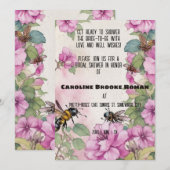 Ephemera Cosmos Blume und Bienen-Brautparty Einladung (Vorne/Hinten)