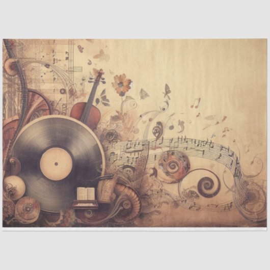 Ephemera Decoupage Möbel Scrapbooking Musik Seidenpapier (Vorderseite)