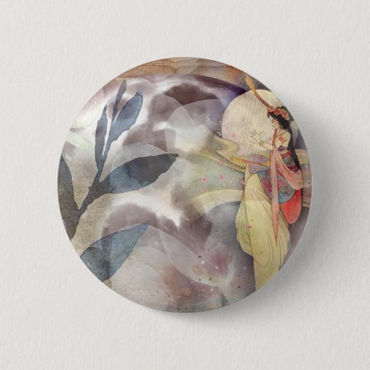 Ephemera-Dekupage Vintage-Fee antik Button (Vorderseite)