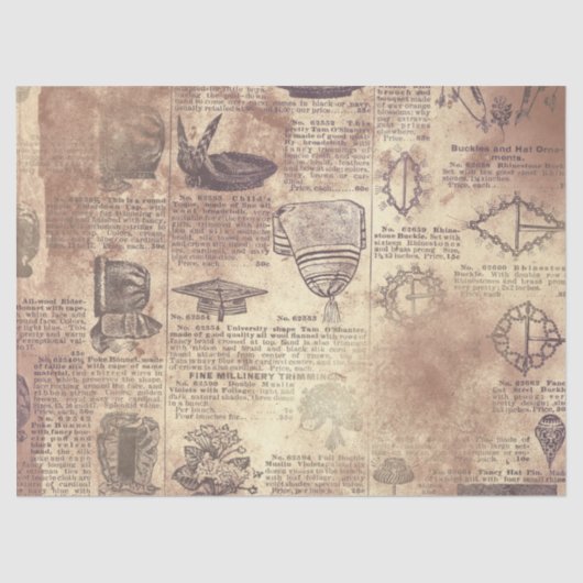 Ephemera Distressed Paper Series Design 15 Seidenpapier (Vorderseite)