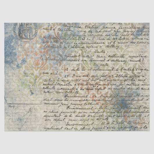 Ephemera Distressed Paper Series Design 4 Seidenpapier (Vorderseite)