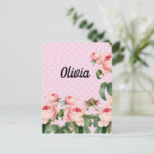 Ephemera floral bouquet vibrant color postkarte (Stehend Vorderseite)