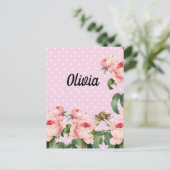 Ephemera floral bouquet vibrant color postkarte (Stehend Vorderseite)